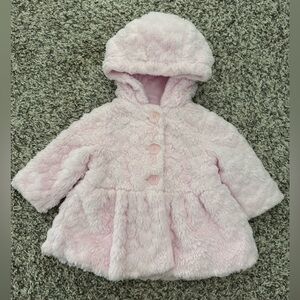 Adorable Pink Faux Fur Baby Coat